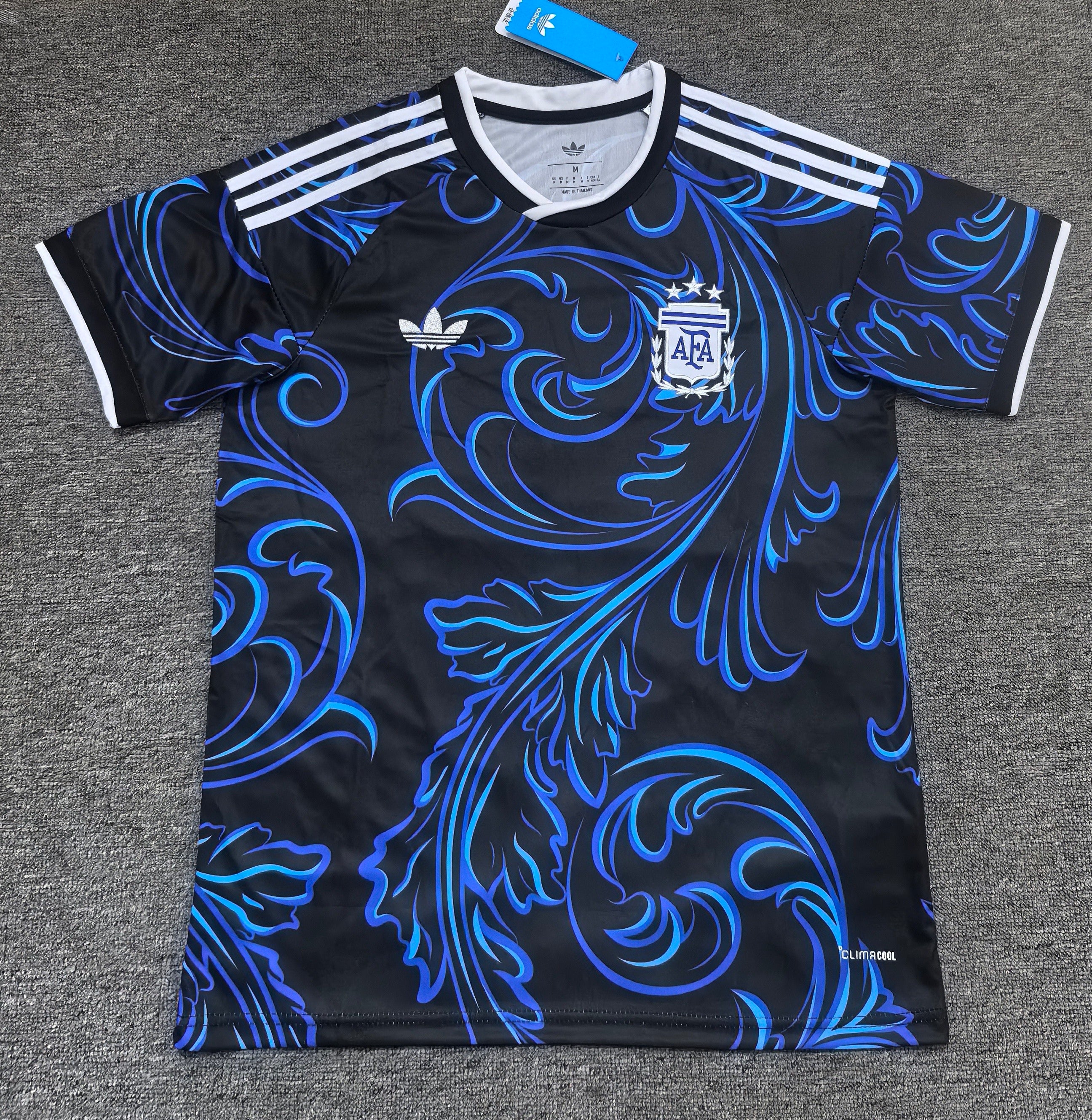 Maillot Argentine – Adidas Originals Noir Arabesques Bleues Climacool